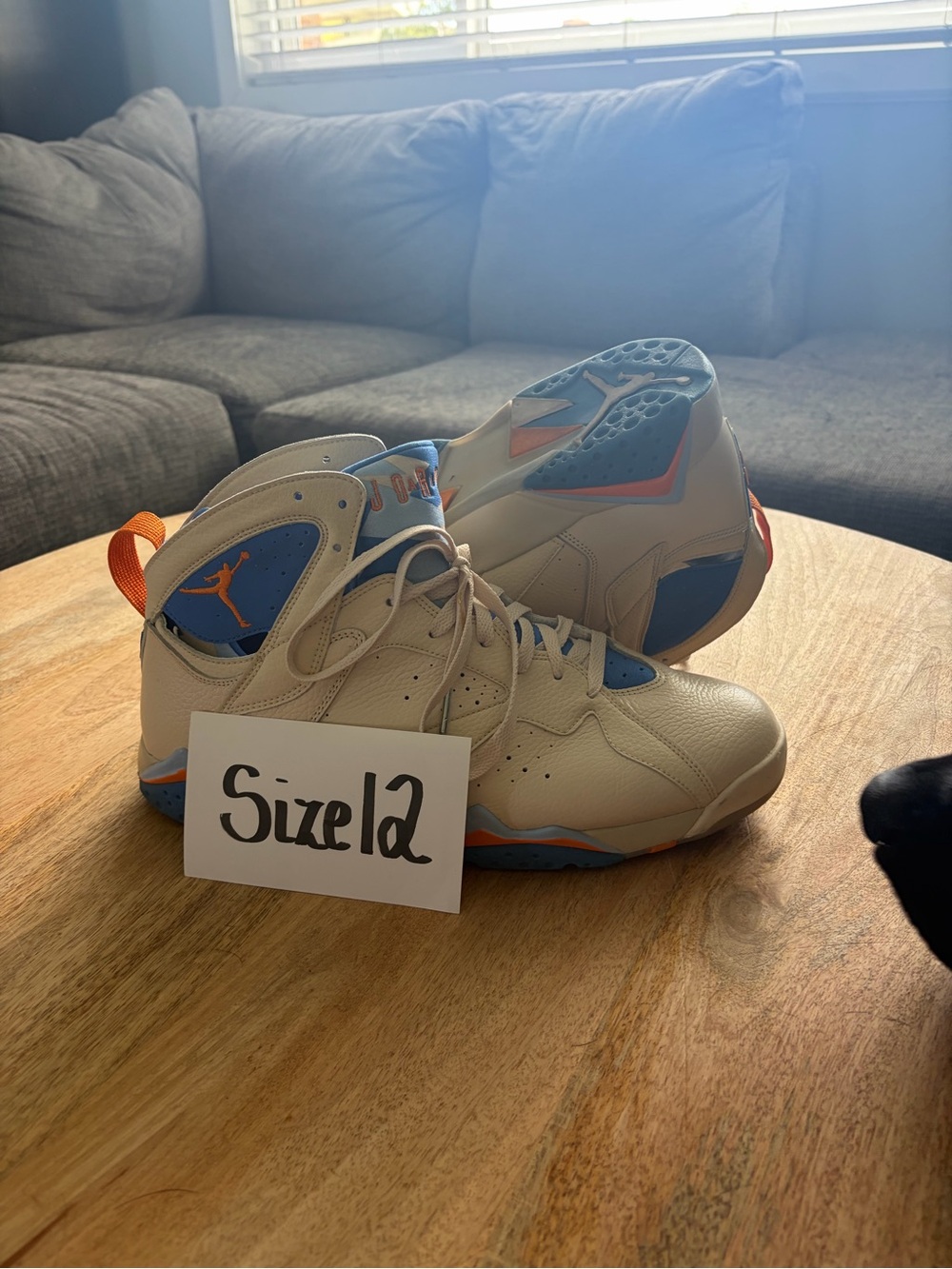 Nike Men’s High-Top Sneakers in Beige, Blue and Orange